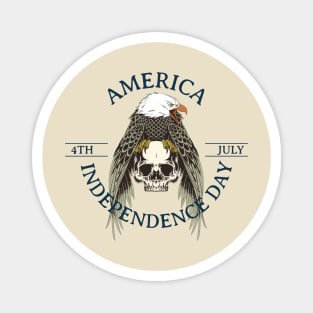America Independence Day. July 4. Illustration with eagle and skull Magnet